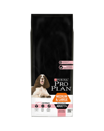 Purina Pro Plan Optiderma Medium & Large Adult 7+ Sensitive Skin 14 kg - granule pro dospělé psy středních a velkých plemen s citlivou kůží 