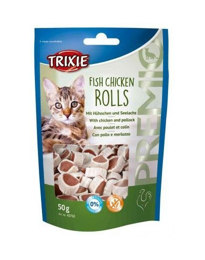 Trixie Fish Chicken Rolls kuřecí a lososové rolky pro kočky 50 g