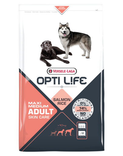 Versele-Laga Opti Life Adult Skin Care Medium & Maxi 12,5 kg - granule pro psy středních a velkých plemen