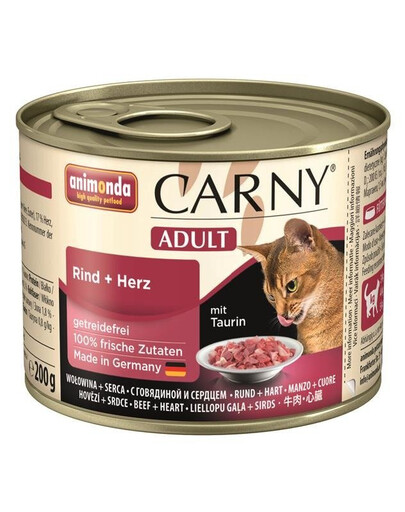 Animonda Carny Adult Rind + Herz konzerva pro dospělé kočky s hovězím masem a srdcem 