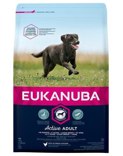 Eukanuba Active Adult Large Breed Chicken 3 kg granule pro psy s kuřecím masem