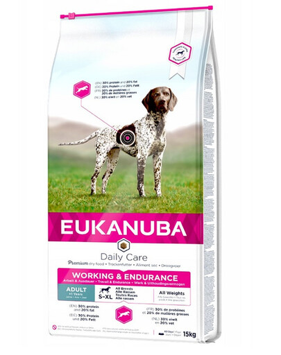 Eukanuba Dog Dry All Working & Endurance Chicken granule pro psy s kuřecím masem 15 kg