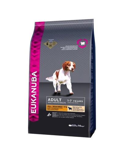 Eukanuba Dog Dry Base Adult Small & Medium Breeds Lamb & Rice 12 kg granule pro psy