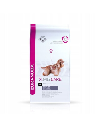 Eukanuba Dog Dry Daily Care Adult Sensitive Skin All Breeds Chicken 12 kg granule pro psy s kuřecím masem