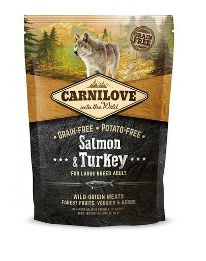 Carnilove Salmon & Turkey For Larege Breed Adult 1,5 kg granule pro dospělé psy velkých plemen s lososem a krůtou
