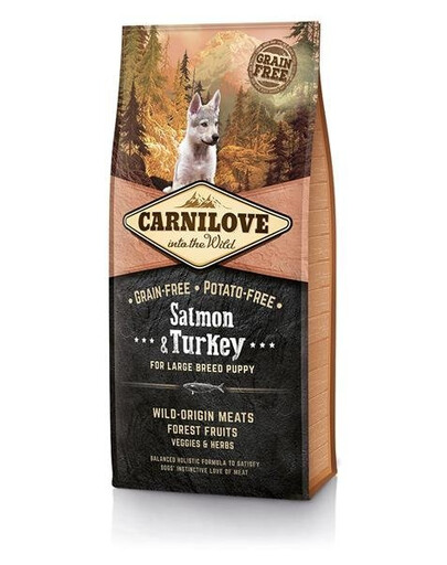 Carnilove Salmon & Turkey For Large Breed Puppies 12 kg granule pro štěňata s lososem a krůtím masem