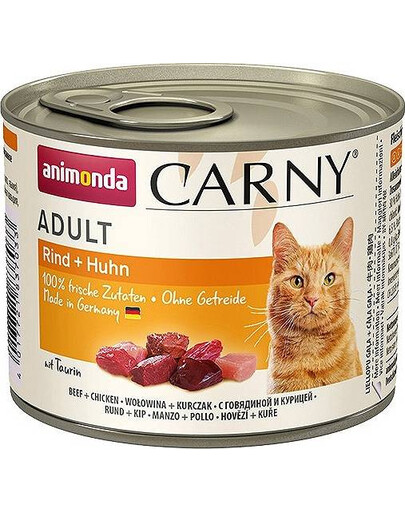 Animonda Carny Adult Rind + Huhn 200 g konzerva pro dospělé kočky s hovězím a kuřecím masem