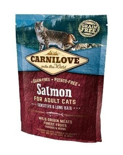 Carnilove For Adult Cats Sensitive & Long Hair Salmon granule pro dospělé kočky s lososem 400 g