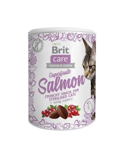 Brit Care Cat Snack Superfruits Salmon pamlsky pro kočky losos 100 g