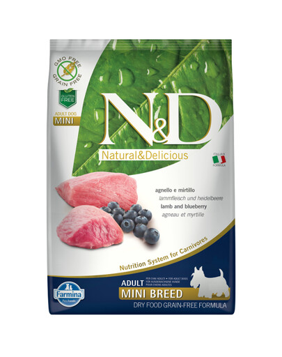 Farmina N&D Prime Dog Lamb Blueberry Adult Mini 7 kg - granule pro dospělé psy malých plemen jehněčí