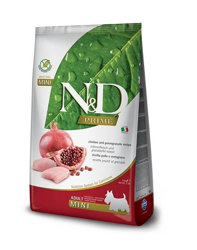 FARMINA N&D Chicken & Pomegranate Adult Mini 800 g granule pro psy, kuře a granátové jablko 800 g