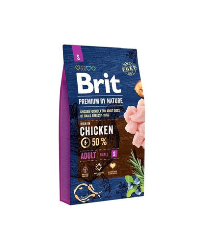 Brit Premium By Nature Adult Small Chicken granule pro dospělé psy malých plemen s kuřecím masem 8 kg