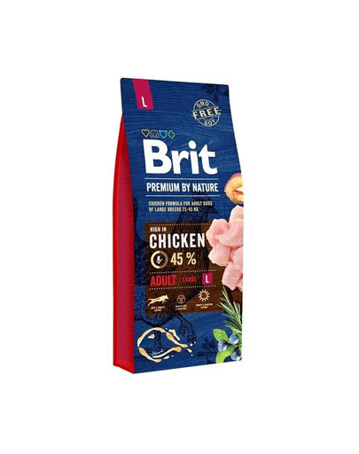 Brit Premium By Nature Adult Large granule s kuřecím masem pro dospělé psy velkých plemen 15 kg