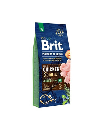 Brit Premium By Nature Junior Extra Large Chicken 15 kg - granule pro mladé psy velkých plemen s kuřecím masem