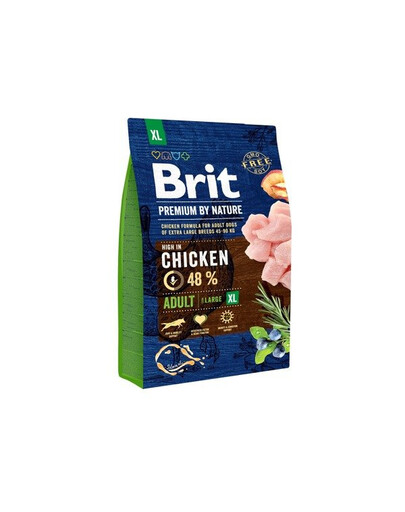 Brit Premium By Nature Adult Extra Large Chicken 3kg - granule pro dospělé psy velkých plemen s kuřecím masem 3kg