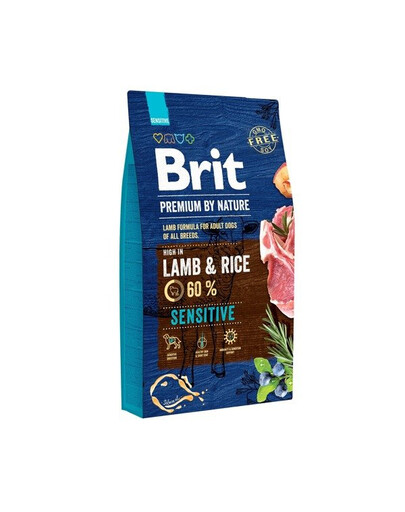 Brit Premium By Nature Sensitive Lamb & Rice 8 kg - granule pro psy s jehněčím masem a rýží