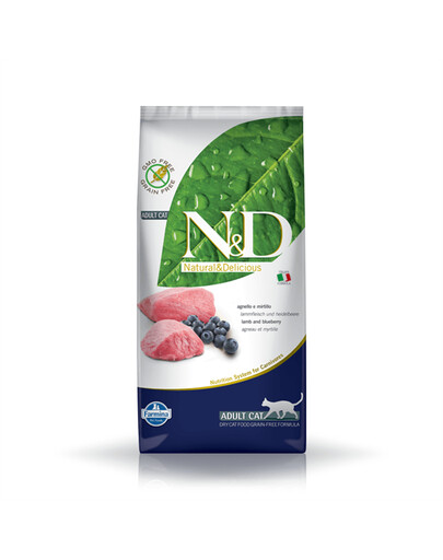 Farmina N&D Prime Cat Lamb Blueberry Adult 5 kg granule pro dospělé kočky