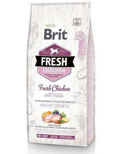 BRIT Fresh Chicken Potato Puppy Healty Growth granule s čerstvým kuřecím masem pro štěňata 2,5 kg