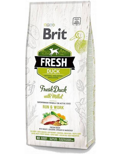 BRIT Fresh kachna s prosem active run & work 12 kg granule pro aktivní dospělé psy 12 kg