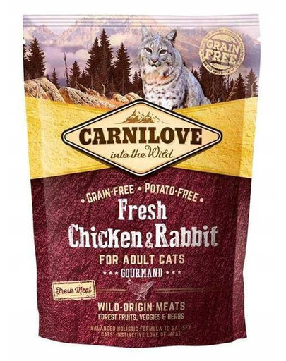 CARNILOVE Cat fresh Chicken&Rabbit granule pro dospělé kočky bez obilovin s kuřecím masem a králíkem 400 g