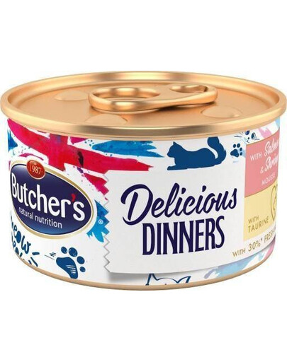 BUTCHER'S Classic Delicious Dinners s lososem a krevetovou pěnou 85 g