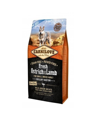 Carnilove Fresh Ostrich & Lamb For Small Breed Adult granule pro dospělé psy malých plemen pštrosí jehněčí 6kg