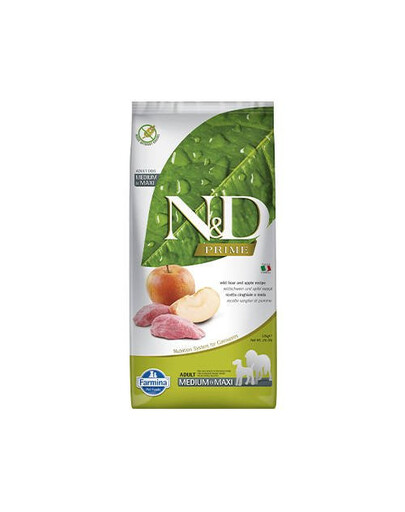 Farmina N&D Prime Dog Wild Boar Apple Adult Medium&Maxi granule pro dospělé psy středních a velkých plemen Wild Boar Apple 12 kg