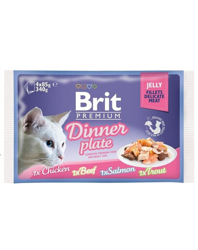 Brit Premium Dinner Plate Jelly kapsičky pro kočky v želé 4x 85 g