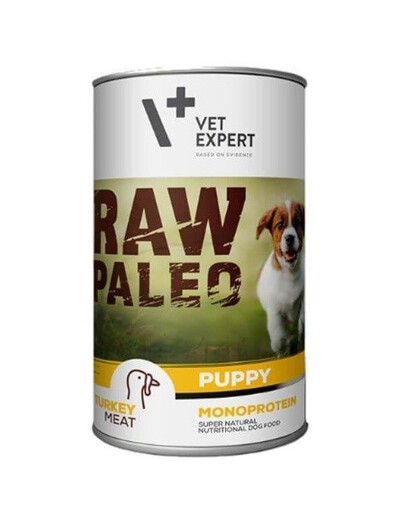 Vet Expert Raw Paleo Puppy Turkey konzerva pro štěňata krůtí 400 g