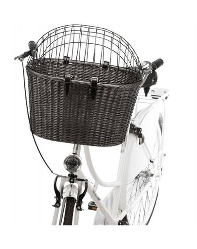 Košík na kolo s mřížkou, 44x34x41cm, antracit pro kočku nebo psa