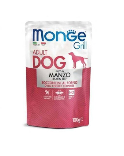 MONGE Grill krmivo pro psy s hovězím masem pro dospělé psy 100 g