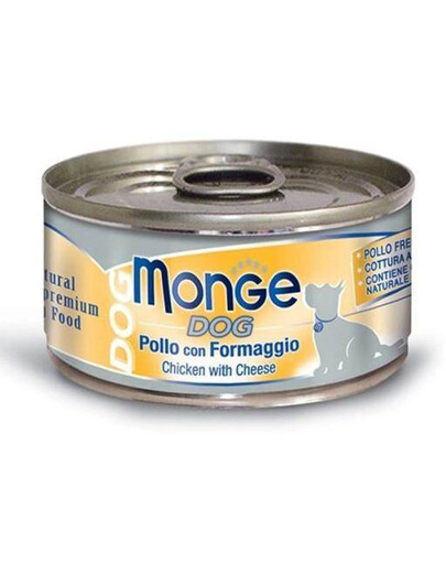 MONGE Natural Dog krmivo kuře se sýrem 95 g mokré krmivo pro psy 95 g