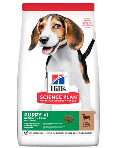 HILL'S Science Plan Puppy Medium granule pro štěňata s jehněčím masem a rýží 14 kg