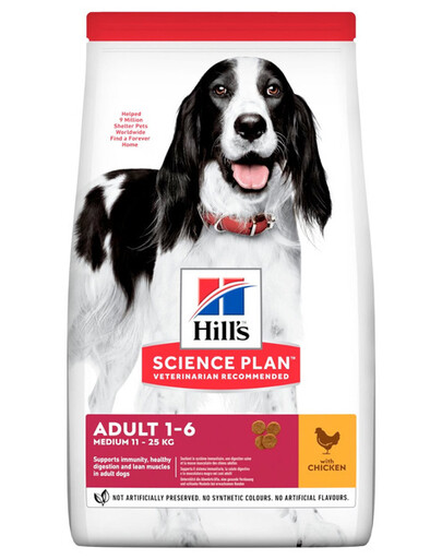 HILL'S Science Plan Adult Medium Chicken granule pro psy s kuřecím masem 14 kg