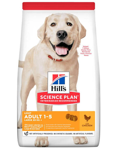 HILL'S Science Plan Adult Light Large Breed Chicken granule pro psy velkých plemen s kuřecím masem 14 kg