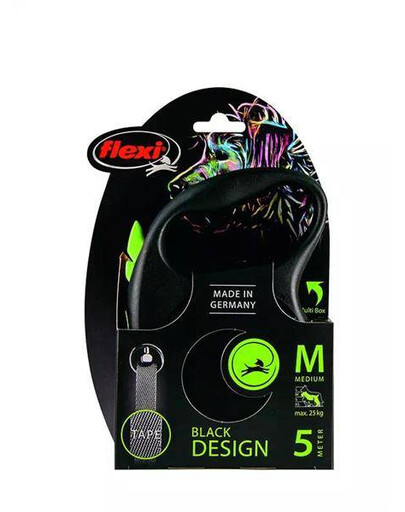 FLEXI Automatické vodítko Black Design M 5 m, zelené