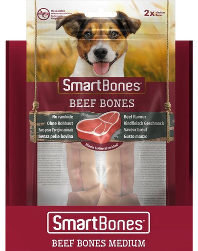 SmartBones hovězí maso střední 2 ks pamlsek pro psy bez přídavku kůže 2 ks