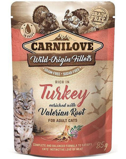 Carnilove Turkey & Valerian 85 g kapsička pro kočky a krůtou a kozlíkem lékařským