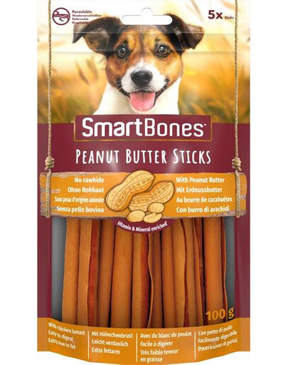 Smart Bones Peanut Butter Sticks 5 ks pamlsky pro psy s arašídovým máslem