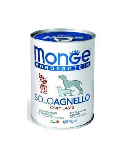 MONGE Monoprotein Solo krmivo pro psy Lamb 400 g vlhké krmivo pro psy, jehněčí maso 400 g