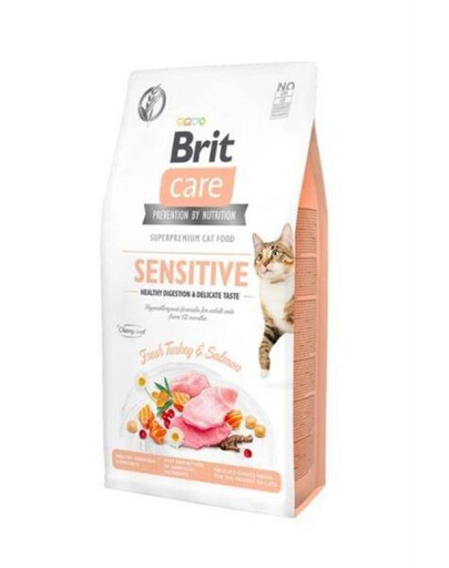 Brit Care Cat Grain Free Sensitive granule pro dospělé kočky s citlivým zažíváním 2 kg