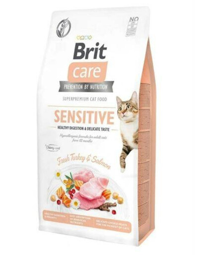 Brit Care Cat Grain free sensitive 400 g granule pro dospělé kočky s citlivým zažíváním