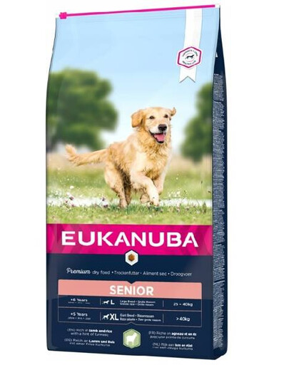 Eukanuba Dog Dry Base Senior Large Breeds Lamb & Rice Bag 12 kg - granule pro starší psy velkých plemen