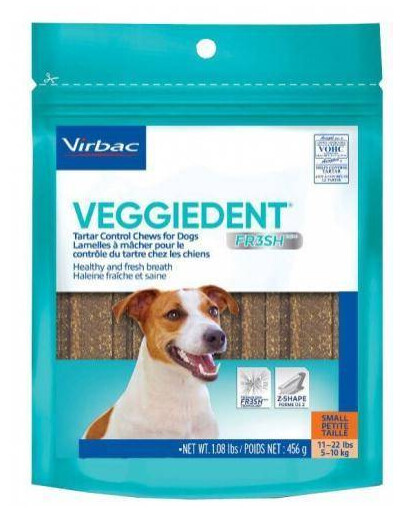 VIRBAC Veggiedent Fresh S (5-10 kg) žvýkací pamlsky pro psy 15 ks