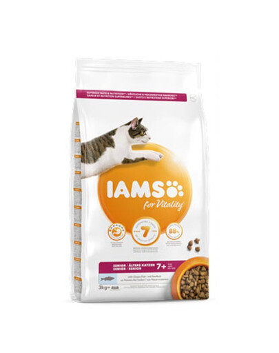 IAMS For Vitality Cat Senior Ocean Fish granule pro starší kočky 3 kg