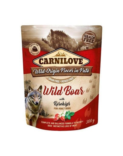 Carnilove Wild Boar & Rosehips kapsička 300 g s masem z divočáka a šípky
