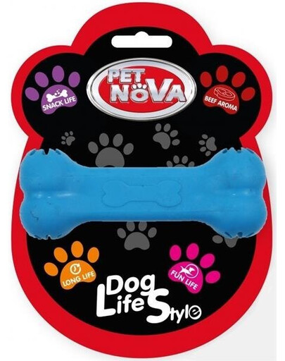 Pet Nova DOG LIFE STYLE Treat bone 11 cm modrá, hovězí příchuť