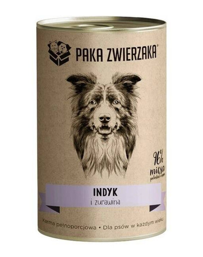 Paka Zwierzaka s krůtou a brusinkami 400 g - konzerva pro psy všech věkových kategorií