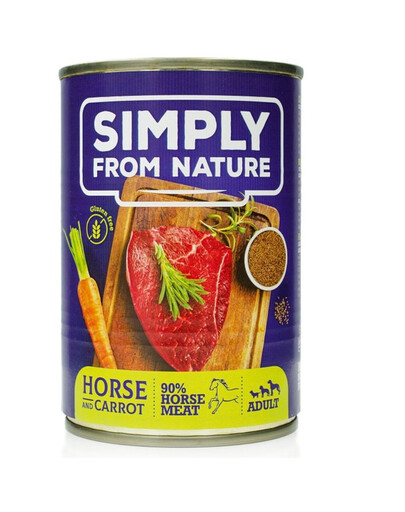 SIMPLY FROM NATURE mokré krmivo pro dospělé psy, s koňským masem s lněným semínkem 400 g