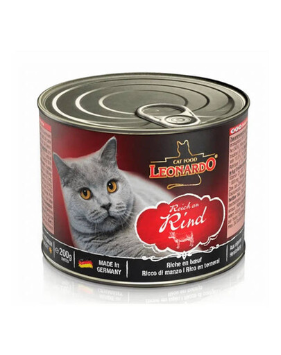 LEONARDO Quality Selection konzerva pro kočky s hovězím masem 200 g
